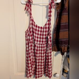 Red and White Checkered Playsuit